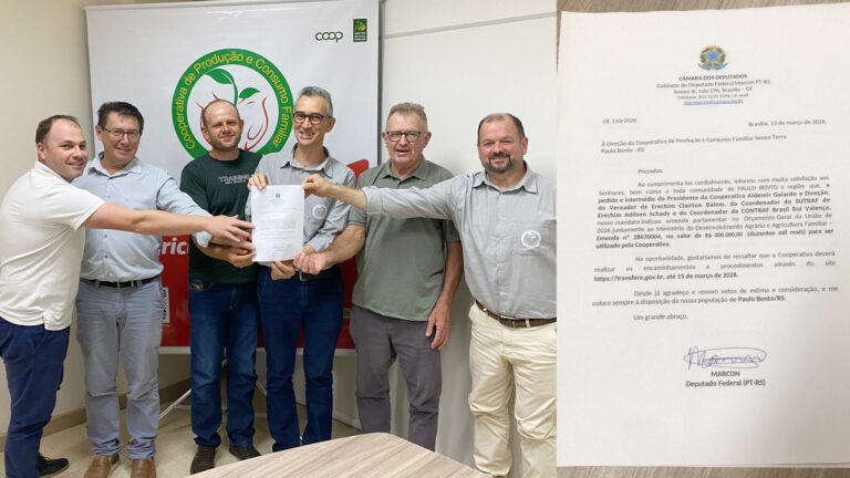 Leia mais sobre o artigo Cooperativa Nossa Terra recebe confirmação de emenda de R$ 200 mil para assistência técnica e comercialização da agricultura familiar